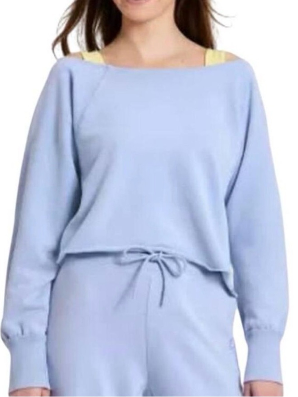 🆕 JoyLab Washed Periwinkle Blue Off-Shoulder Sweatshirt | Size L